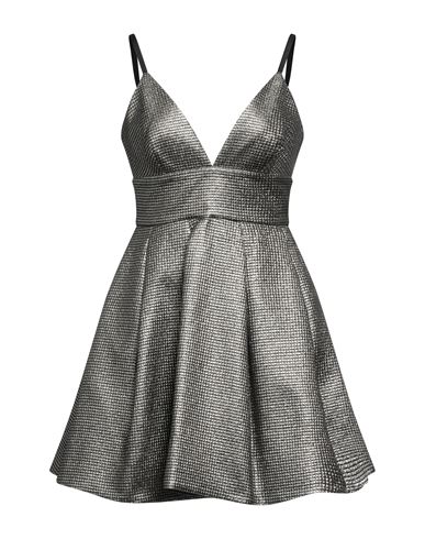 Pinko Woman Mini Dress Platinum Size 4 Polyester, Viscose, Polyamide In Grey