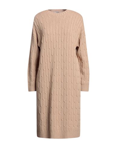 Peserico Woman Mini Dress Beige Size 6 Virgin Wool, Silk, Viscose, Cashmere, Polyester