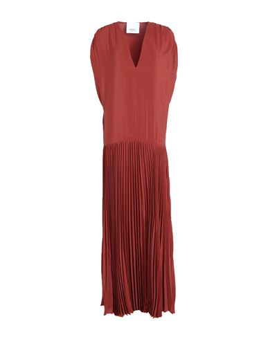 Erika Cavallini Woman Maxi Dress Rust Size 8 Acetate, Silk In Red
