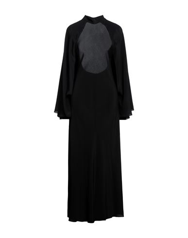Erika Cavallini Woman Maxi Dress Black Size 6 Acetate, Silk