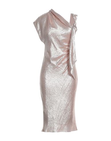 Celine Woman Midi Dress Pink Size 4 Silk, Metallic Polyester