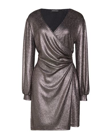 Vanessa Scott Woman Mini Dress Silver Size S Nylon, Metallic Fiber, Elastane