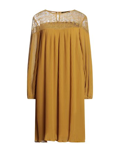 Fracomina Woman Midi Dress Ocher Size Xs Polyester, Nylon In Yellow
