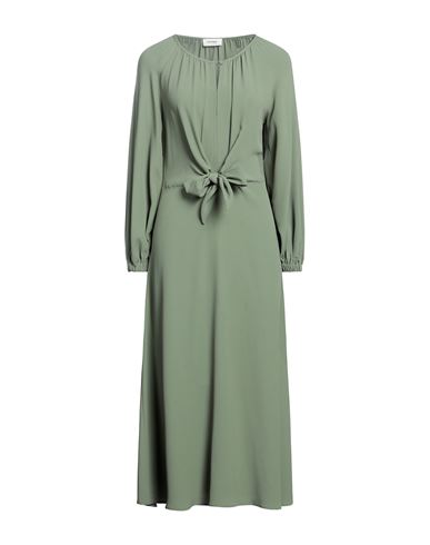 Ottod'ame Woman Midi Dress Sage Green Size 6 Acetate, Silk