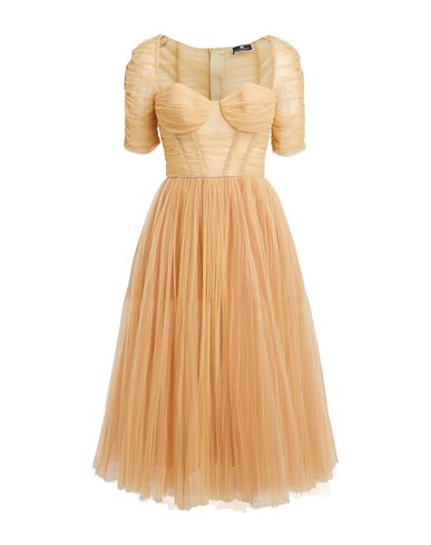 Elisabetta Franchi Woman Midi Dress Sand Size 6 Polyamide, Viscose In Beige