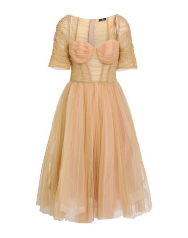 Elisabetta Franchi Woman Midi Dress Camel Size 4 Polyamide, Viscose