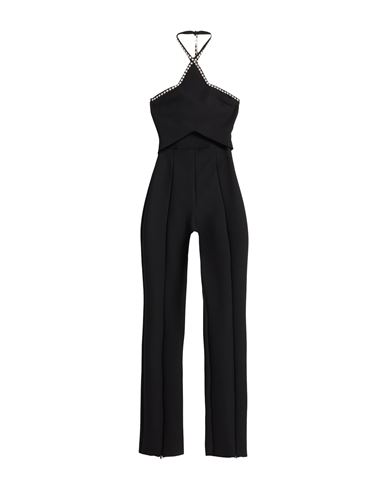 MSGM MSGM WOMAN JUMPSUIT BLACK SIZE 8 POLYESTER, VISCOSE, ELASTANE 