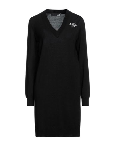 Love Moschino Woman Mini Dress Black Size 6 Acrylic, Wool
