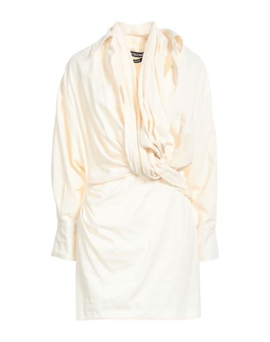 Jacquemus Woman Short Dress Cream Size 6 Cotton In White