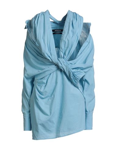 Jacquemus Woman Mini Dress Light Blue Size 8 Cotton In Blue