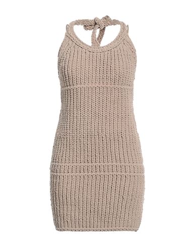 Shop Jacquemus Woman Mini Dress Beige Size 8 Polyamide