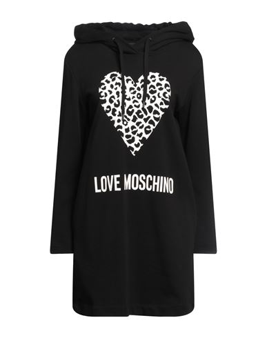 Love Moschino Woman Short Dress Black Size 12 Cotton