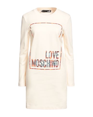 Love Moschino Woman Mini Dress Cream Size 4 Cotton, Elastane In White