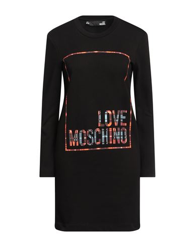 Love Moschino Woman Mini Dress Black Size 4 Cotton, Elastane