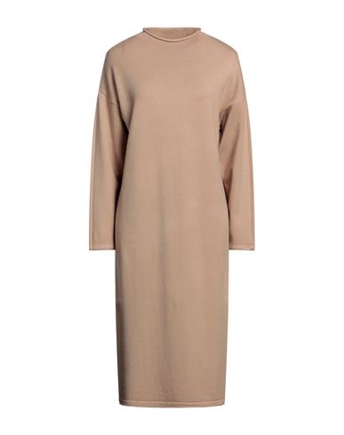 O'dan Li Woman Midi Dress Camel Size Onesize Viscose, Polyamide, Elastane In Beige