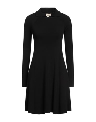 Khaite Woman Short Dress Black Size S Wool, Elastane