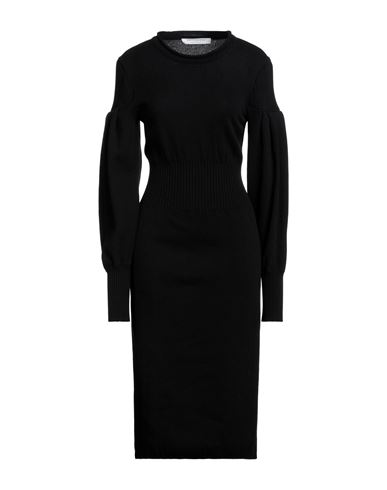 Philosophy Di Lorenzo Serafini Woman Midi Dress Black Size 8 Virgin Wool, Polyamide, Elastane