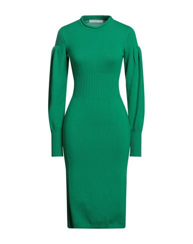 Philosophy Di Lorenzo Serafini Woman Midi Dress Emerald Green Size 2 Virgin Wool, Polyamide, Elastan