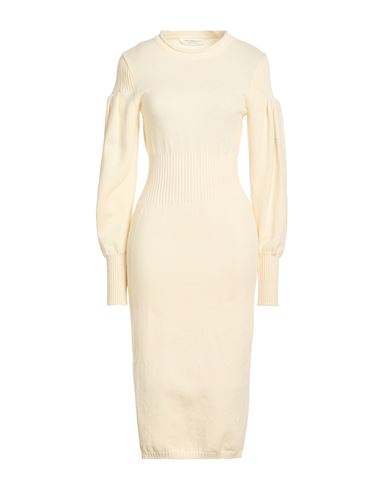 Philosophy Di Lorenzo Serafini Woman Midi Dress Ivory Size 4 Virgin Wool, Polyamide, Elastane In Neutral