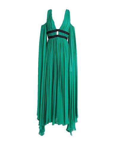 Pinko Woman Maxi Dress Green Size 8 Viscose, Polyester