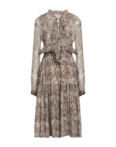 Alessia Zamattio Woman Midi Dress Beige Size 6 Polyester, Elastane