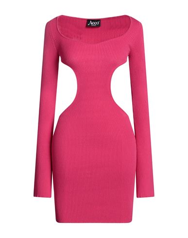 Acco Studios Woman Mini Dress Fuchsia Size M Viscose, Polyester In Pink
