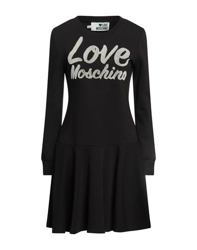 Shop Love Moschino Woman Mini Dress Black Size 2 Cotton, Polyester
