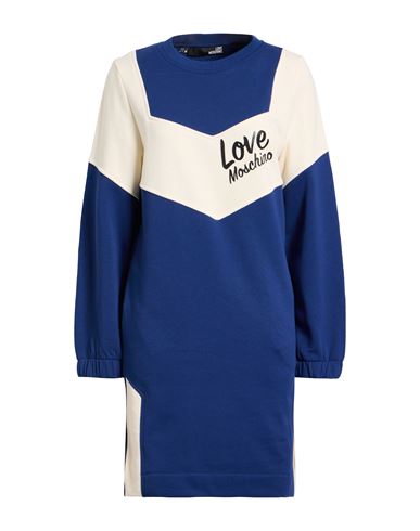 Love Moschino Woman Mini Dress Blue Size 2 Cotton In Blue