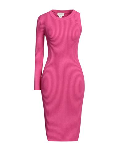 Vicolo Woman Midi Dress Fuchsia Size Onesize Viscose, Polyester In Pink