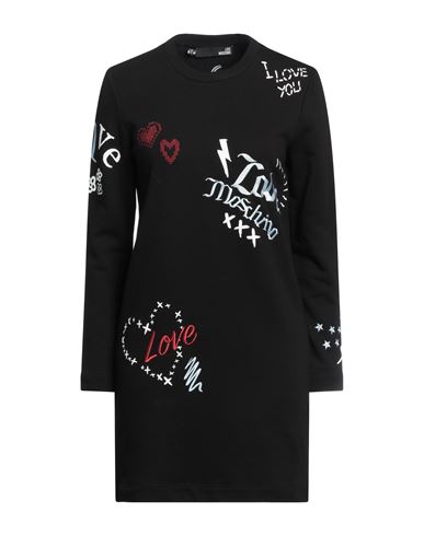 Love Moschino Woman Short Dress Black Size 12 Cotton