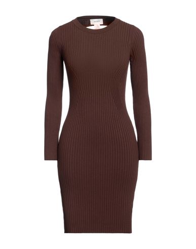 Vicolo Woman Mini Dress Cocoa Size Onesize Viscose, Polyester In Brown