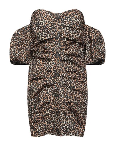 Woman Mini dress Beige Size S Polyester, Viscose, Elastane