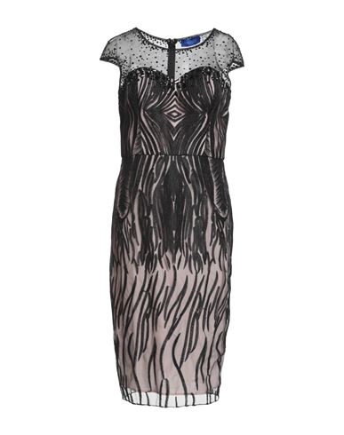 Sologioie Woman Midi Dress Black Size 14 Polyester