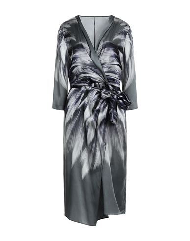 Alberta Ferretti Woman Midi Dress Sage Green Size 12 Silk, Elastane In Sage Green