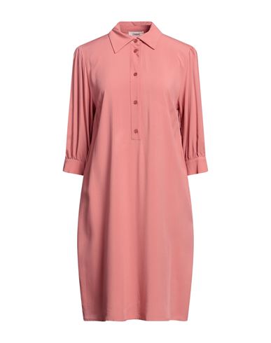 Shop Think Woman Midi Dress Salmon Pink Size L Viscose