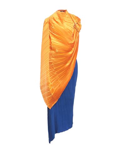 Shop Balmain Woman Midi Dress Mandarin Size 4 Silk, Cupro