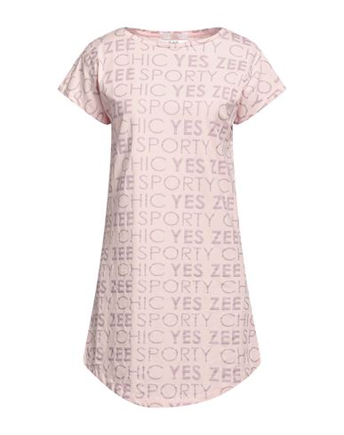 Yes Zee By Essenza Woman Mini Dress Light Pink Size M Cotton, Elastane