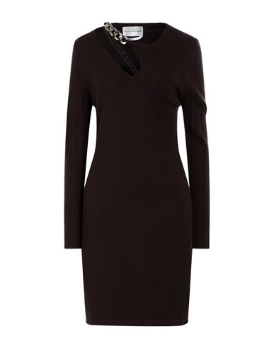Anna Molinari Blumarine Woman Mini Dress Dark Brown Size 10 Viscose, Polyamide, Wool