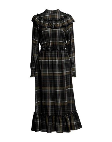 Gaelle Paris Gaëlle Paris Woman Maxi Dress Military Green Size 2 Cotton, Viscose, Polyester, Wool In Green