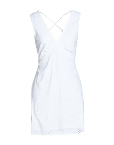 Vero Moda Woman Mini Dress White Size L Cotton, Linen