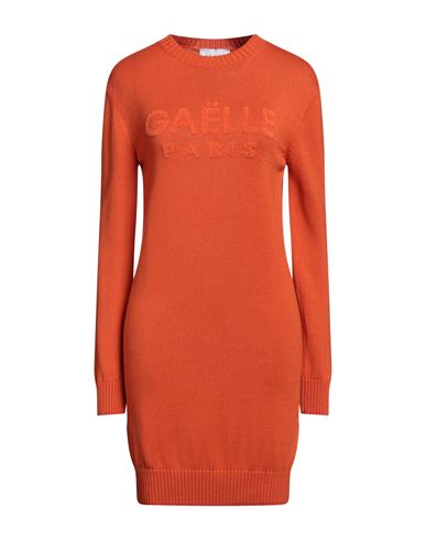 Shop Gaelle Paris Gaëlle Paris Woman Mini Dress Orange Size 3 Wool, Acrylic