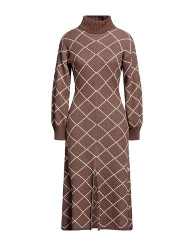 Crida Milano Woman Midi Dress Light Brown Size 2 Cashmere In Beige