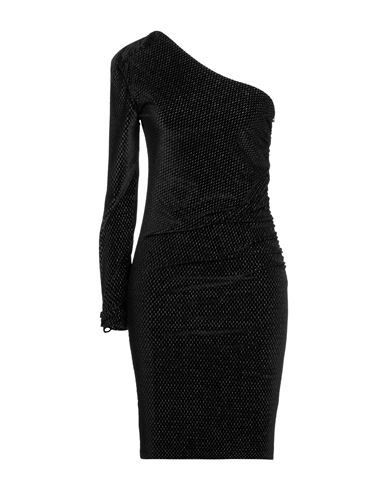 Gaelle Paris Gaëlle Paris Woman Midi Dress Black Size 4 Polyester, Elastane, Metallic Fiber