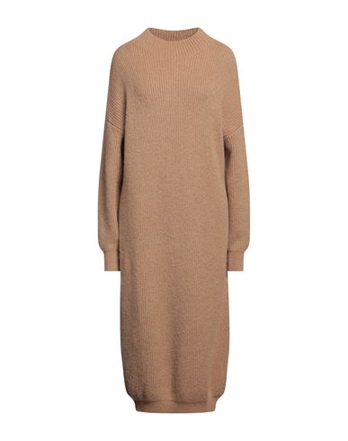 Vicolo Woman Midi Dress Camel Size Onesize Polyamide, Acrylic, Wool, Mohair Wool, Elastane In Beige