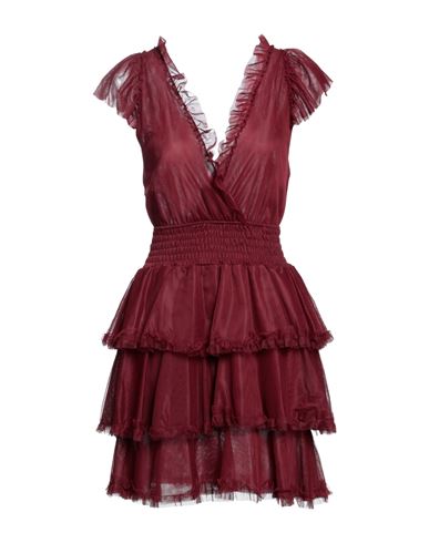 Soallure Woman Short Dress Burgundy Size 8 Polyamide In Red