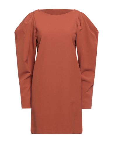 Erika Cavallini Woman Mini Dress Rust Size 8 Polyester, Viscose, Elastane In Red