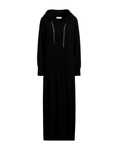 Fabiana Filippi Woman Maxi Dress Black Size 8 Merino Wool, Silk, Cashmere
