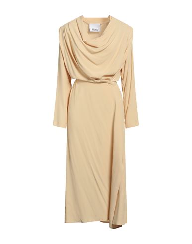 Erika Cavallini Woman Midi Dress Light Yellow Size 8 Acetate, Silk