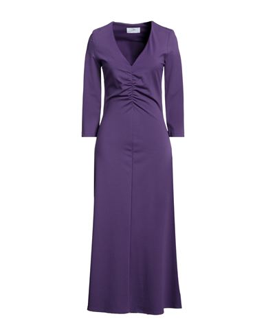 Soallure Woman Midi Dress Purple Size 10 Viscose, Nylon, Elastane
