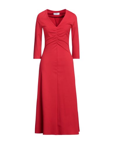 Soallure Woman Midi Dress Red Size 4 Viscose, Nylon, Elastane